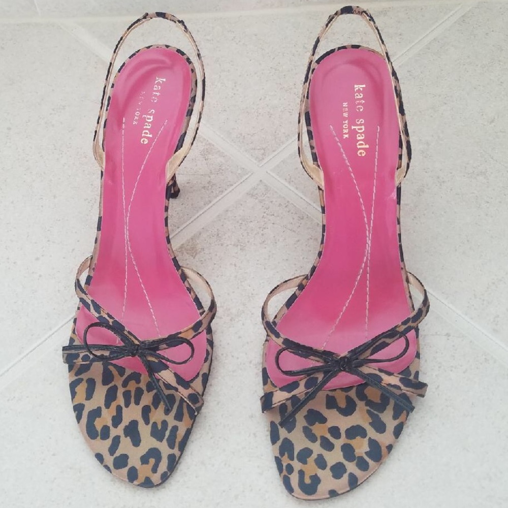 Kate Spade leopard print heeled sandals